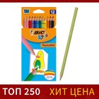 Карандаши 12 цветов, детские, шестигранные, BIC Kids Tropicolors, пластиковые, ударопрочный грифель 3.2мм, картонная упаковка - фото 110547372