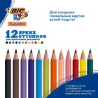 Карандаши цветные 12 цветов, детские, шестигранные, BIC Kids Tropicolors, пластиковые, ударопрочный грифель 3.2 мм, картонная упаковка - Фото 5