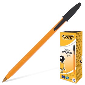 Ручка шариковая BIC Orangе, чернила черные, узел 0.8 мм, тонкое письмо, одноразовая, экономичный расход чернил