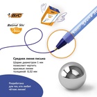 Ручка шариковая BIC. Round Stic Classic, синий стержень, узел 1 мм, одноразовая, тонированный голубой корпус - Фото 4