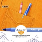 Ручка шариковая BIC. Round Stic Classic, синий стержень, узел 1 мм, одноразовая, тонированный голубой корпус - Фото 6
