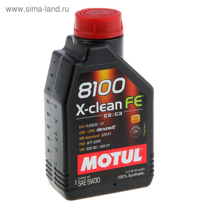 Масло моторное Motul 8100 X-clean FE 5w-30, 1 л 104775 - Фото 1