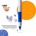Ручка шариковая BIC. Round Stic Exact, синий стержень, узел 0.7 мм, резиновый упор, одноразовая, серый корпус - Фото 2