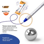 Ручка шариковая BIC. Round Stic Exact, синий стержень, узел 0.7 мм, резиновый упор, одноразовая, серый корпус - Фото 4