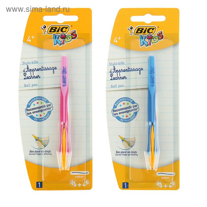 Ручка обучающая автоматическая BIC Kids Clic, синие чернила, узел 1.0мм - Фото 1