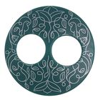 Волшебная пуговица "Матовая", дизайн, круг, цвет тёмно-зелёный в серебре - Фото 1