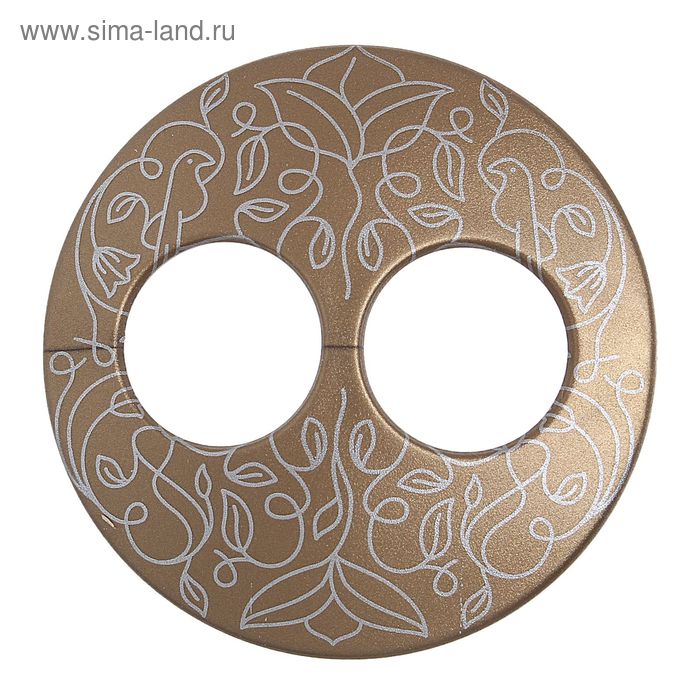 Волшебная пуговица "Матовая дизайн" круг, цвет коричнево-золотой в серебре