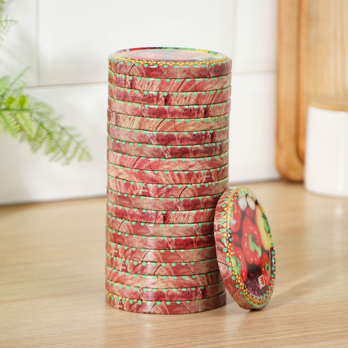 Крышка для консервирования «Елабуга. Карусель», ТО-82 мм, винтовая, литография, упаковка 20 шт, цвет микс - Фото 1