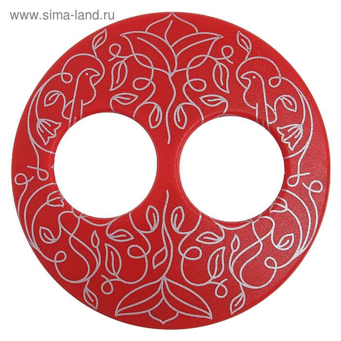Волшебная пуговица "Матовая дизайн" круг, цвет красный  в серебре