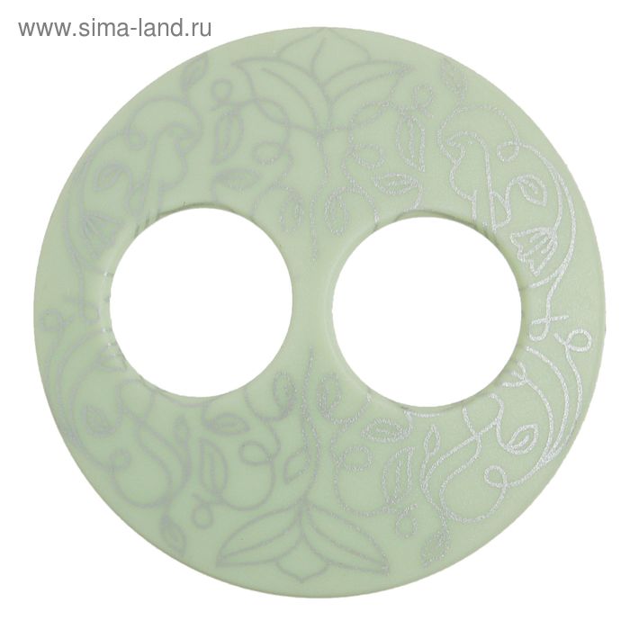 Волшебная пуговица "Матовая дизайн" круг, цвет салатовый  в серебре - Фото 1
