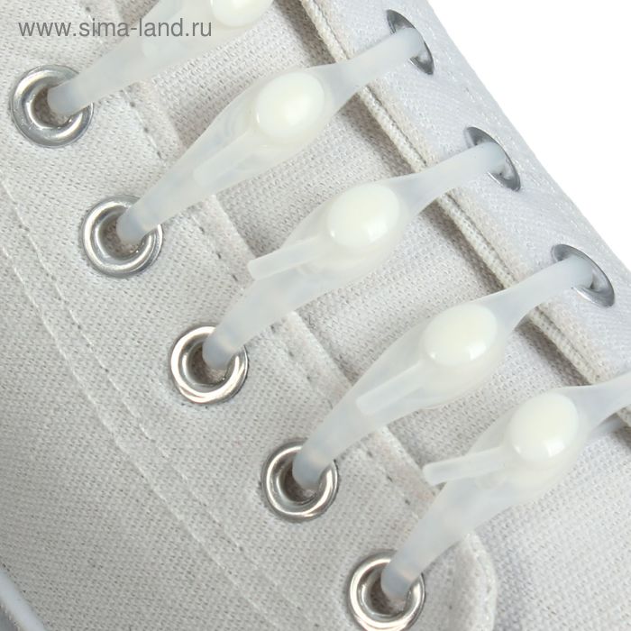 Шнурок для обуви "Силиконовый", круглый, d=9мм, цвет прозрачный - Фото 1