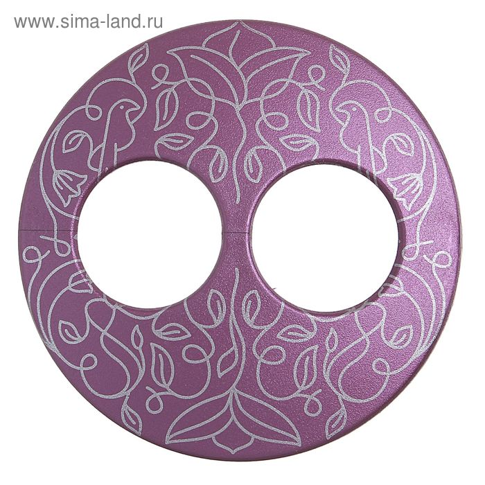 Волшебная пуговица "Матовая дизайн" круг, цвет баклажанный в серебре