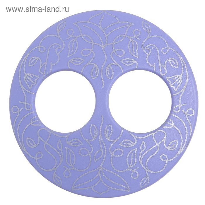 Волшебная пуговица "Матовая дизайн" круг, цвет сиреневый  в серебре