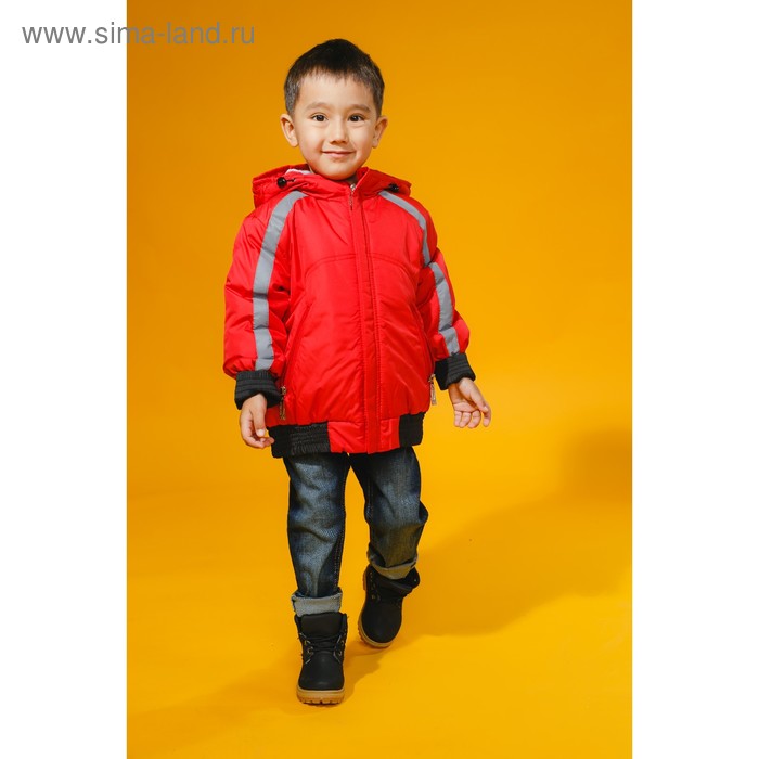 Куртка для мальчика, рост 116 см, цвет красный_КМ 02-53 - Фото 1