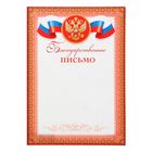 Благодарственное письмо "Символика РФ" красная рамка, бумага, А4 - фото 8451616