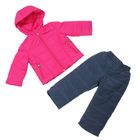 Костюм для девочки (куртка+брюки), рост 92 см, цвет розовый/серый_КОД 02-51 - Фото 1