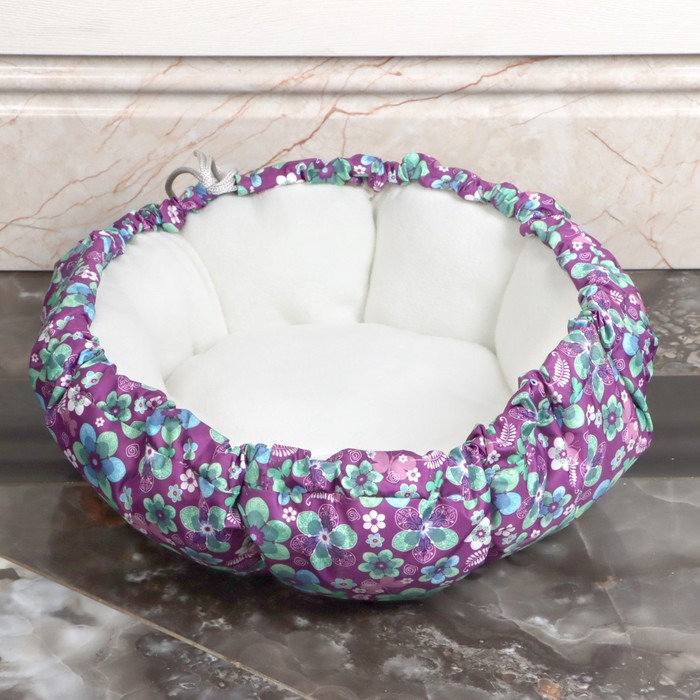 Лежанка-трансформер флисовая на затяжках, 50 см, микс цветов - Фото 1