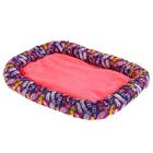 Лежанка мягкая с бортом, 55 х 40 см, микс цветов - Фото 1