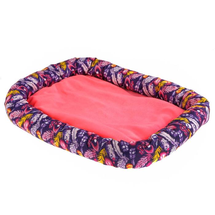 Лежанка мягкая с бортом, 55 х 40 см, микс цветов - Фото 1