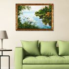 Гобеленовая картина  "Лебеди плывут"  44х61 см - Фото 1