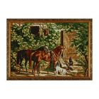 Гобеленовая картина  "Лошади и собачка"  44х61  см - Фото 2