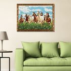 Гобеленовая картина  "Скакуны на поле"  44х61 см - Фото 1