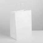 Пакет крафт без печати, круглая ручка 26×15×35 см - Фото 1