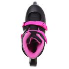 Роликовые коньки раздвижные, колеса PVC 64 mm, пластиковая рама, black/pink, р. 38-41 - Фото 2