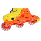 Роликовые коньки раздвижные, колеса PVC 64 mm, пластиковая рама, orange/yellow, р. 30-33 - Фото 3