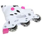 Роликовые коньки раздвижные, колеса PVC 64 mm, пластиковая рама, white/pink, р. 30-33 - Фото 4