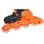 Роликовые коньки раздвижные, колеса PVC 64 mm, пластиковая рама, orange/black, р. 34-37 - Фото 3