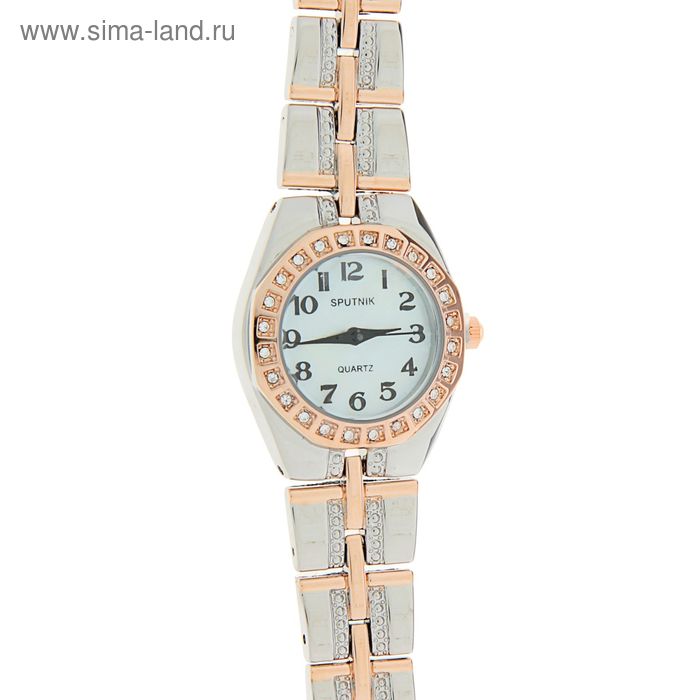 Часы наручные женские "Спутник",  перламутр циферблат - Фото 1