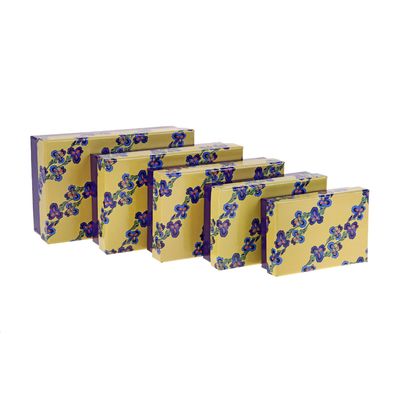 Набор коробок 5 в 1 "Ирисы", 20 х 13 х 6 - 13 х 9 х 4 см