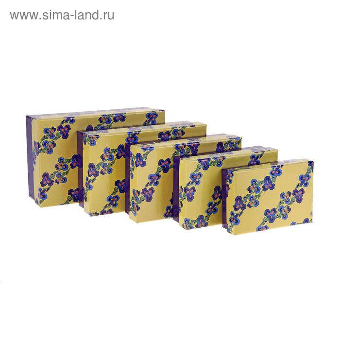 Набор коробок 5 в 1 "Ирисы", 20 х 13 х 6 - 13 х 9 х 4 см - Фото 1