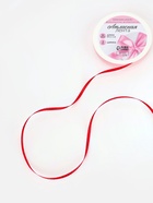 Лента атласная, 3 мм, 45±1 м, красная №26 - Фото 2