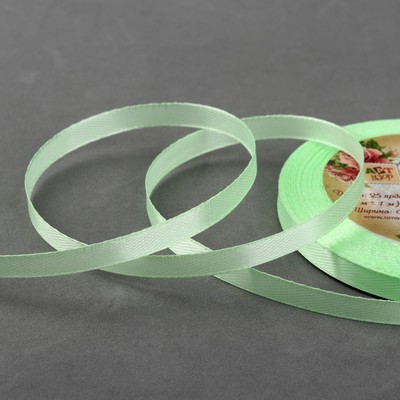 Лента атласная, 6 мм × 23 ± 1 м, цвет нежно-зелёный №50