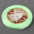 Лента атласная, 6 мм × 23 ± 1 м, цвет нежно-зелёный №50 - Фото 2