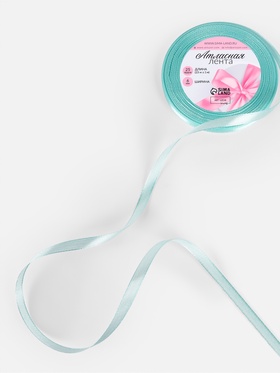 Лента атласная, 6 мм, 23±1 м, голубая №211 (комплект 10 шт)