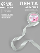 Лента атласная, 20 мм, 23±1 м, цвет серебряный №176 - Фото 1