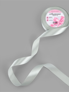 Лента атласная, 20 мм, 23±1 м, цвет серебряный №176 (комплект 5 шт)