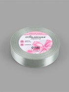 Лента атласная, 20 мм, 23±1 м, цвет серебряный №176 - Фото 5