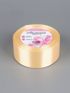 Лента атласная, 40 мм, 23±1 м, нежно-бежевая - Фото 6