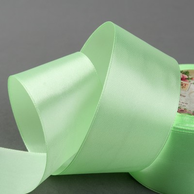 Лента атласная, 40 мм × 23 ± 1 м, цвет нежно-зелёный №131