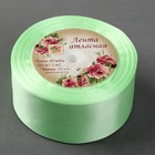 Лента атласная, 40 мм × 23 ± 1 м, цвет нежно-зелёный №131 - Фото 2