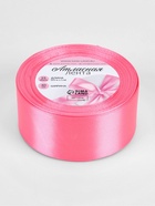 Лента атласная, 40 мм, 23±1 м, насыщенно-розовая №05 - Фото 4