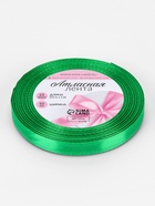 Лента атласная, 10 мм × 23±1 м, зелёная №19 - Фото 5