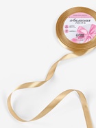 Лента атласная, 10 мм, 23±1 м, золотисто-бежевая №186 - Фото 2