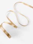 Лента атласная, 10 мм, 23±1 м, золотисто-бежевая №186 - Фото 3