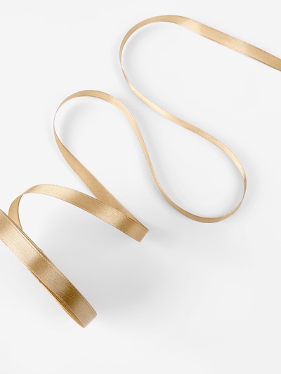 Лента атласная, 10 мм, 23±1 м, золотисто-бежевая №186