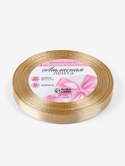 Лента атласная, 10 мм, 23±1 м, золотисто-бежевая №186 - Фото 5
